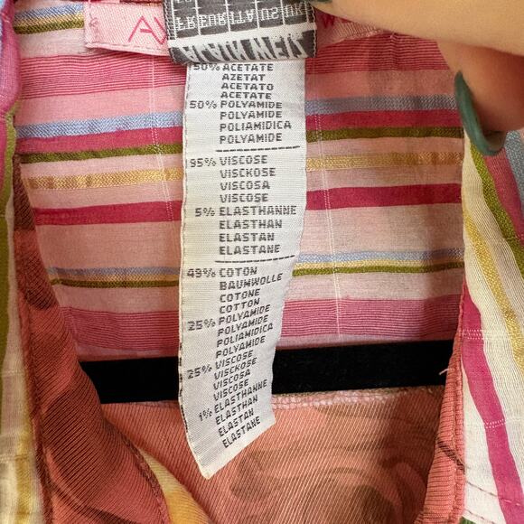 Alain Weiz Maximalist Top Colorful Art To Wear Hippie Button Down Euro Size 20 - Picture 9 of 11